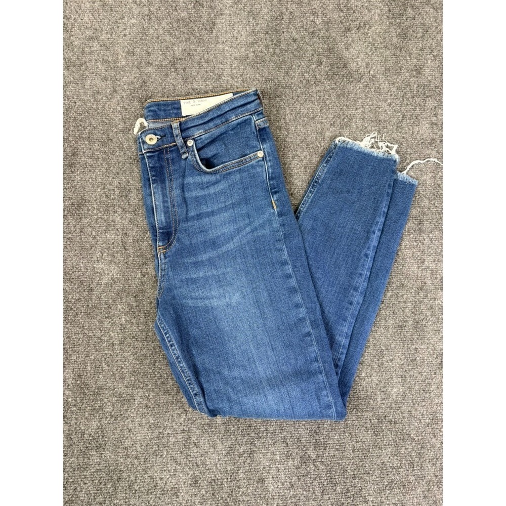 Rag & Bone Jeans ~ HARLOW Mid Rise Straight ~ Wm's 28 ~ Worn In Black ~  EUC - Picture 9 of 12